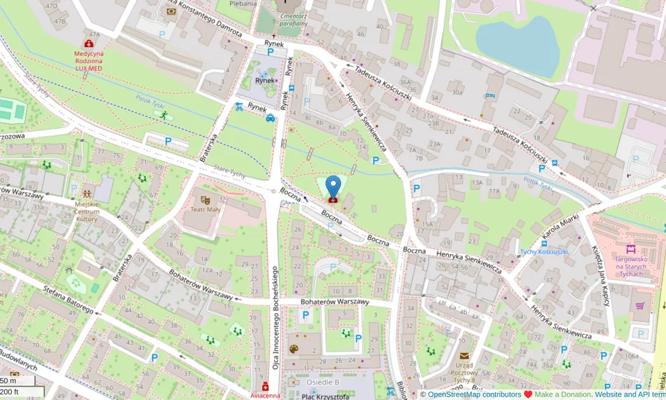 Mapa dojazdu: ulica Boczna 6 w Tychach